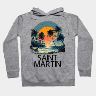 Saint Martin Sunset (with Black Lettering) Hoodie